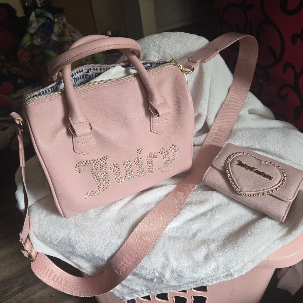 Juicy Couture Pink Satchel Bag with Structured Design